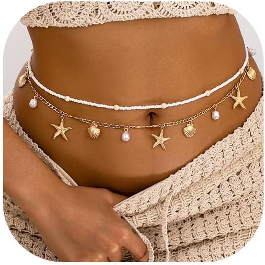 Body Jewelry Beach - Starfish Waist Chain Women Adjustable Layered