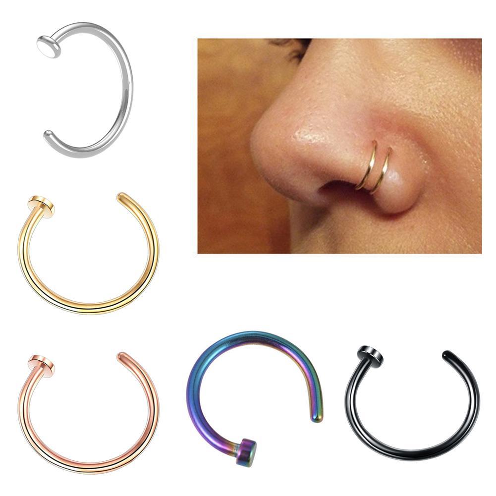 Body Jewelry And Piercing - 1PCS Fake Piercing Nose Hoop Septum