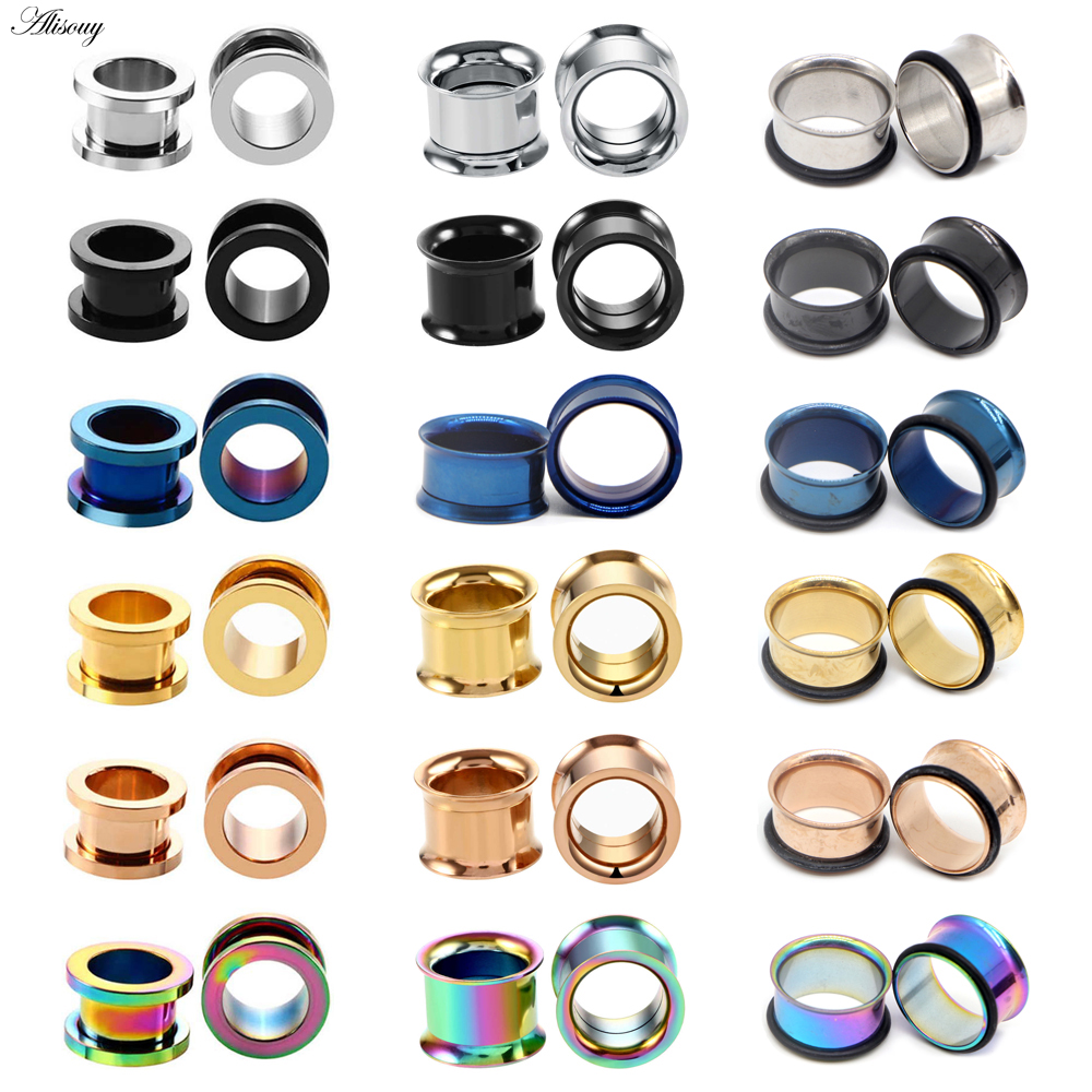 Body Jewelry Gauges - 1pc 2mm-25mm Stainless Steel Ear Plugs
