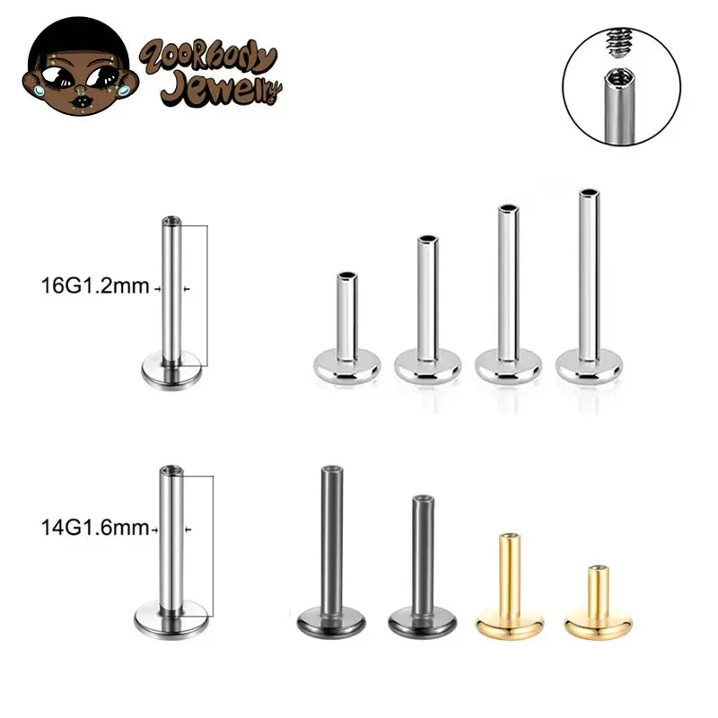 Nipple Bar Curved - 10PCS G23 Titanium Labret 16G 18G