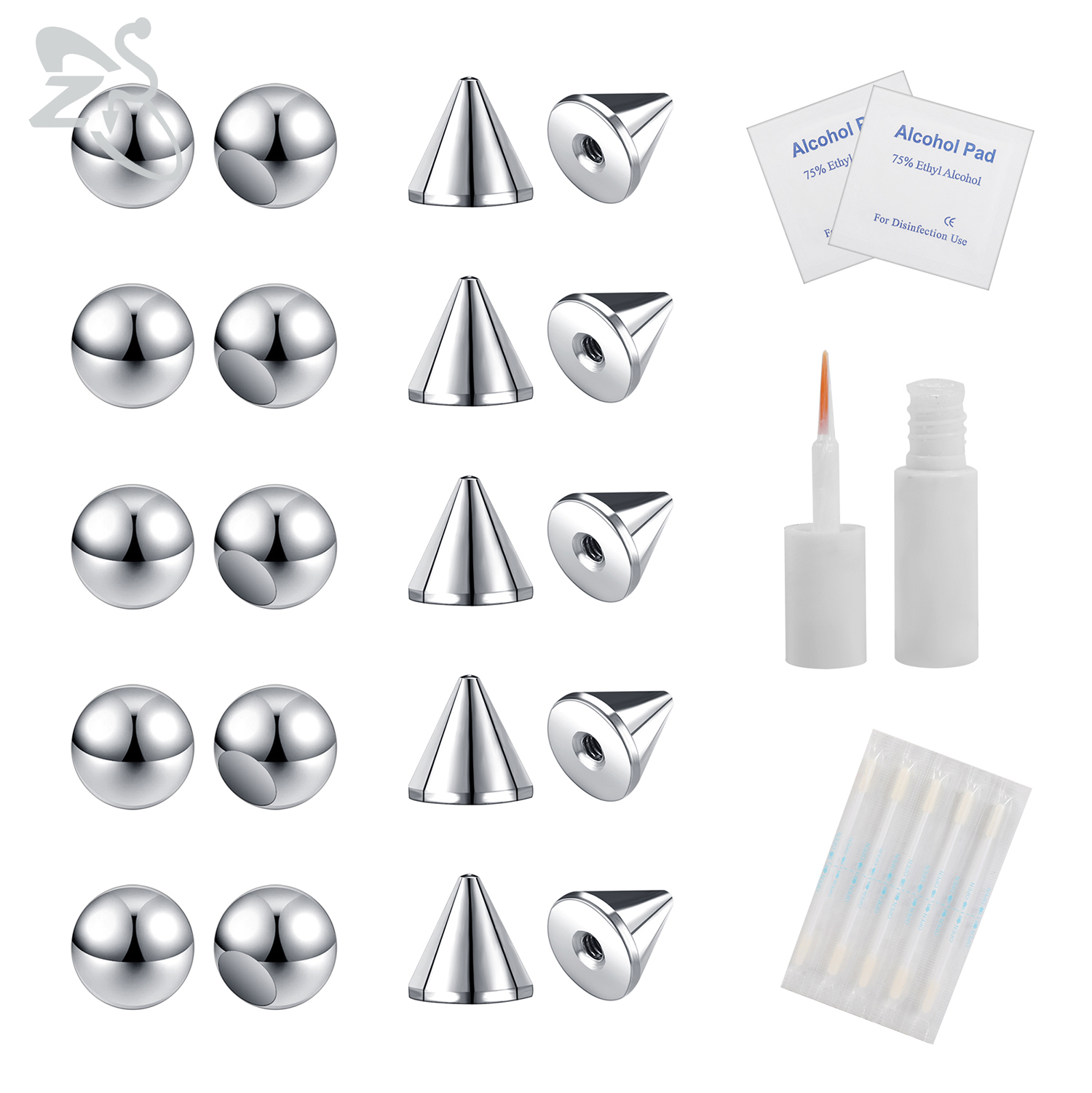 Body Jewelry Kit - ZS 1 Set Fake Eyebrow Ring