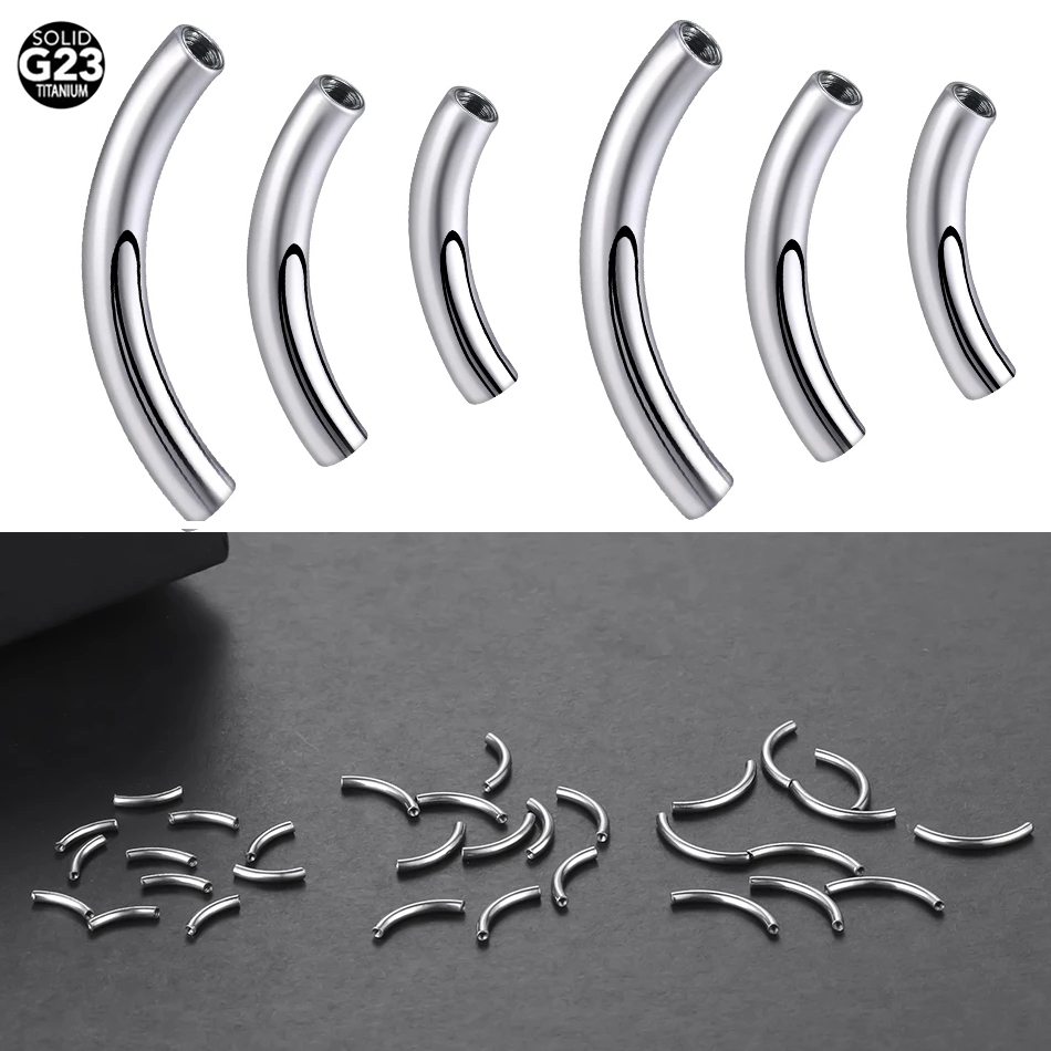 Nipple Bar Curved - 10Pcs/set G23 Titanium Internally Threaded Curved