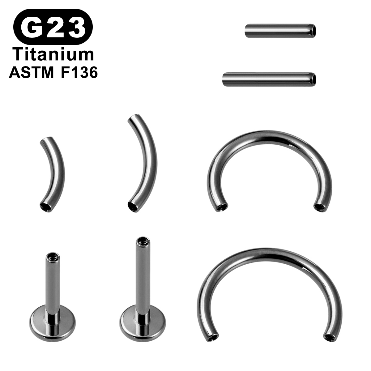 8pcs/Lot ASTM F136 Implantable - Nipple Bar Curved reseña y precio