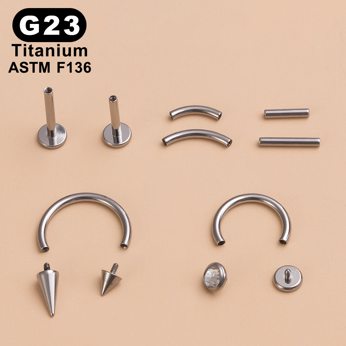 8pcs/Lot ASTM F136 Implantable - Nipple Bar Curved reseña y precio