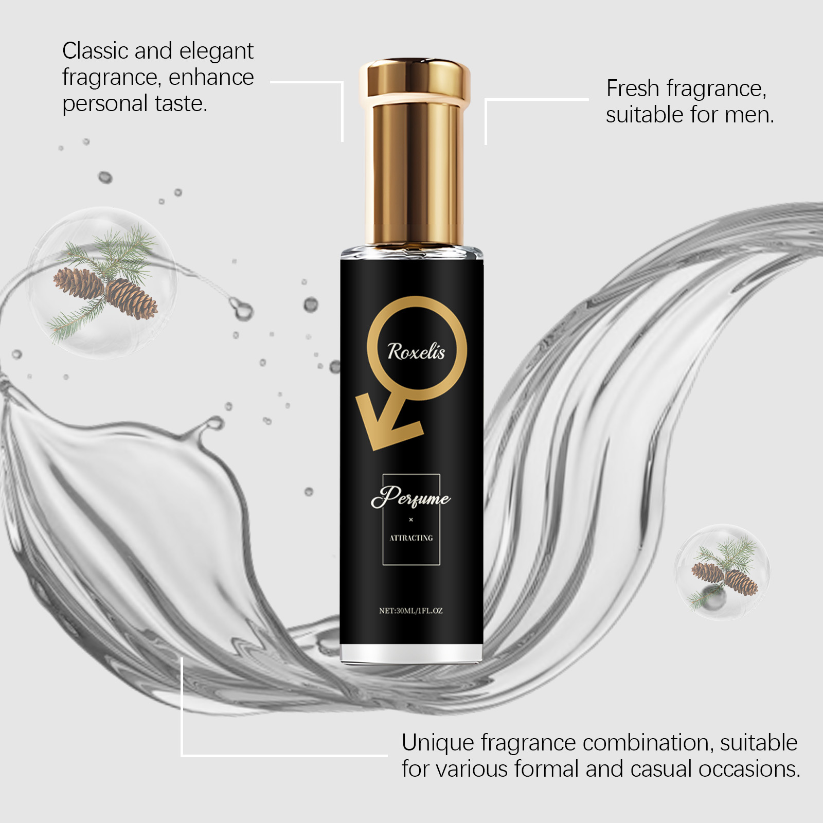 Roxelis 30ml Men Pheromone Per - Body Jewelry Kit reseña y precio