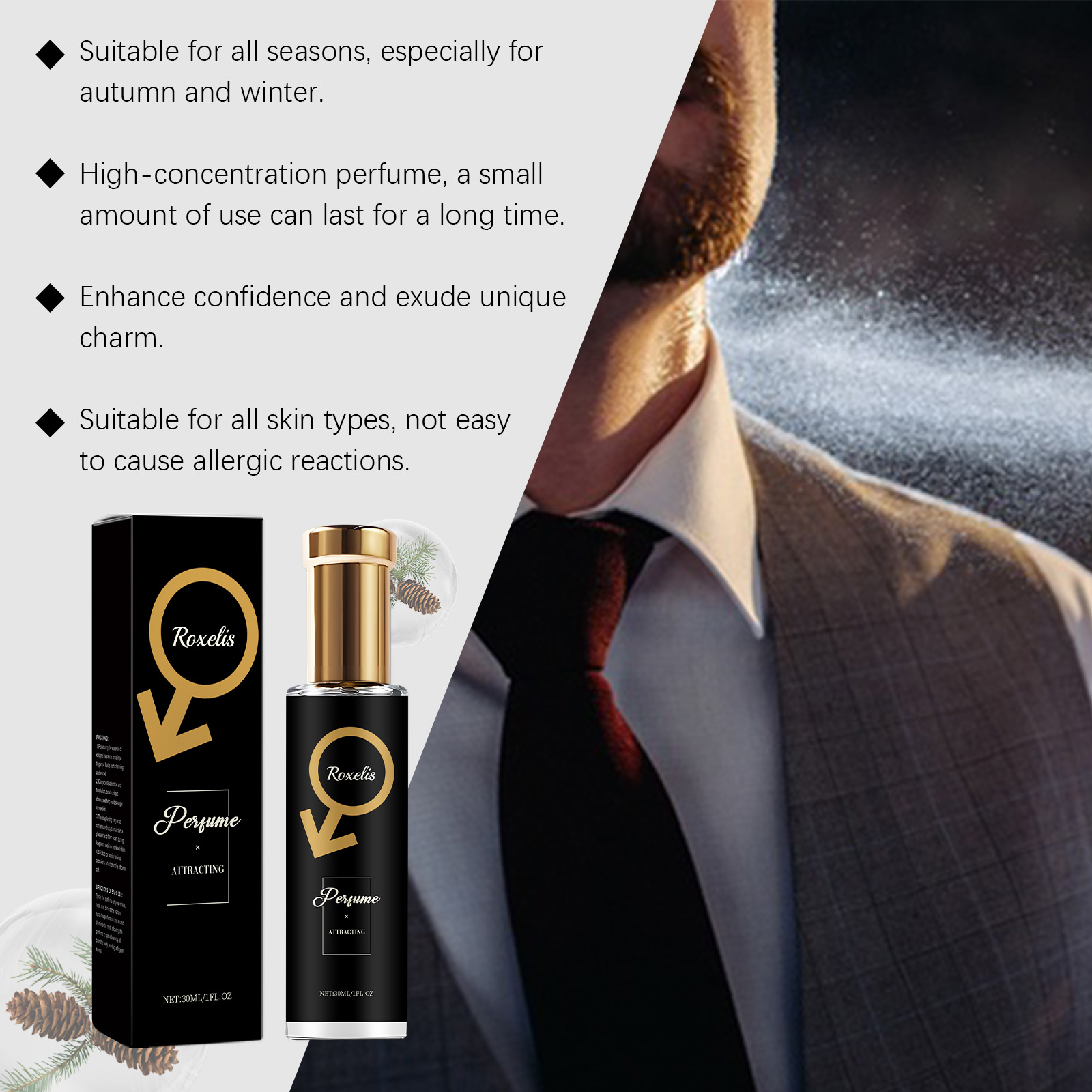 Roxelis 30ml Men Pheromone Per - Body Jewelry Kit reseña y precio
