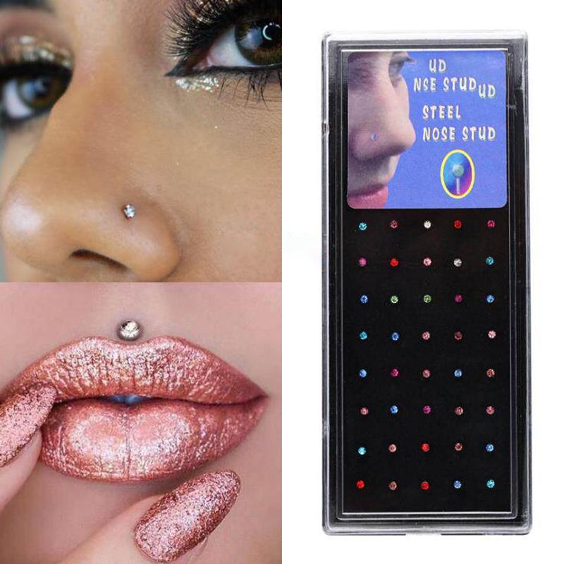Si 60Pcs new Straight Nose Stu - Body Jewelry Nose Studs reseña y precio