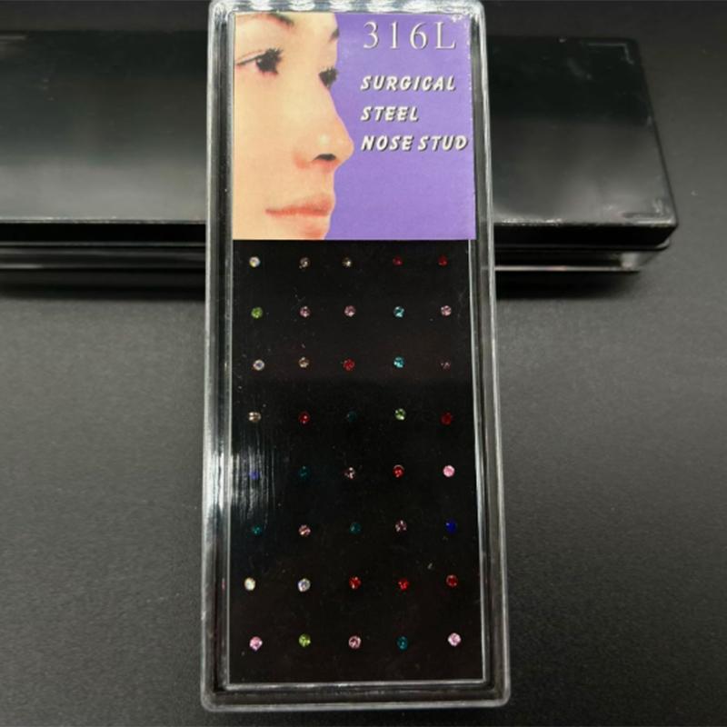 Si 60Pcs new Straight Nose Stu - Body Jewelry Nose Studs reseña y precio