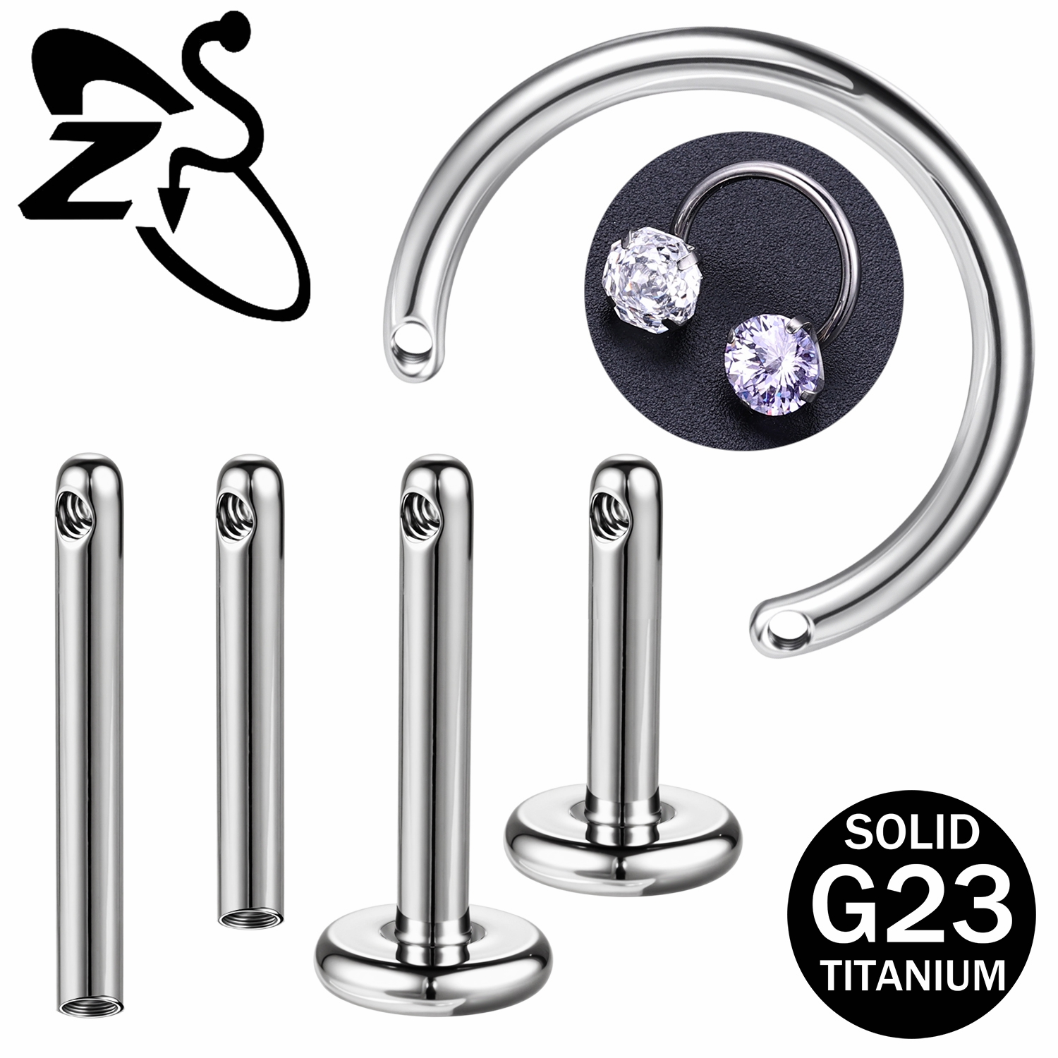 ZS ASTM F136 Titanium 1-5pcs/l - Nipple Bar Curved reseña y precio