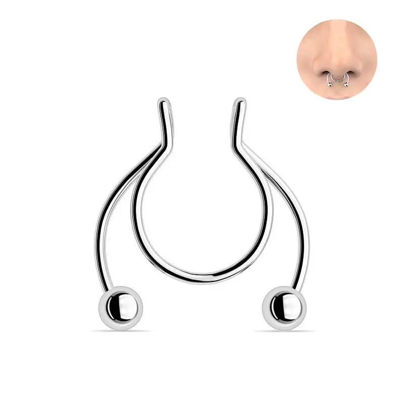 U Shaped Fake Nose Ring Hip Ho - Body Jewelry Nose Studs reseña y precio