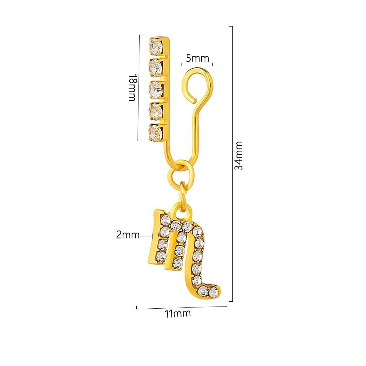 2 Pack Ear Clips Metal Zircon  - Body Jewelry Ear reseña y precio