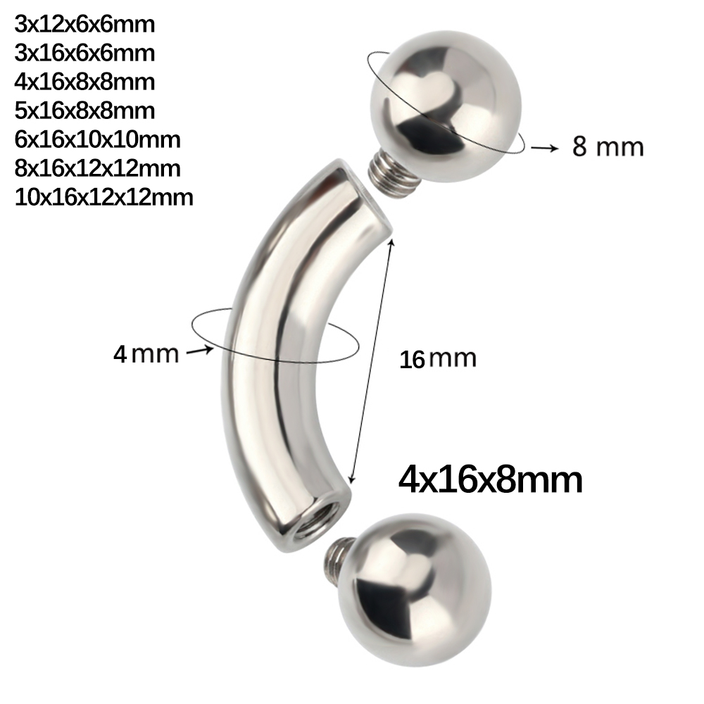 1pcs ASTM F136 Titanium Curved - Nipple Bar Curved reseña y precio