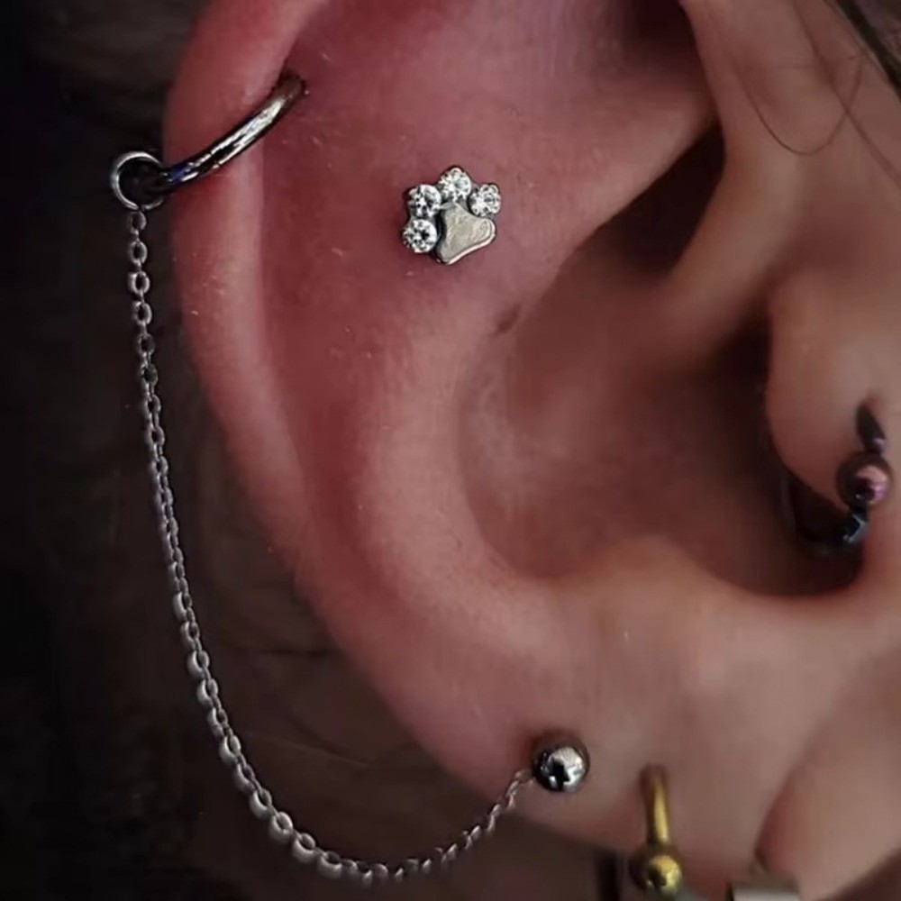 Titanium Nose Chain Three Laye - Body Jewelry Ear reseña y precio