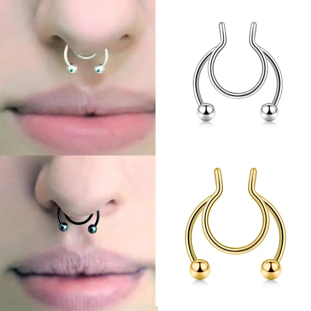 2pcs Stainless Steel Fake Sept - Body Jewelry Nose Studs reseña y precio