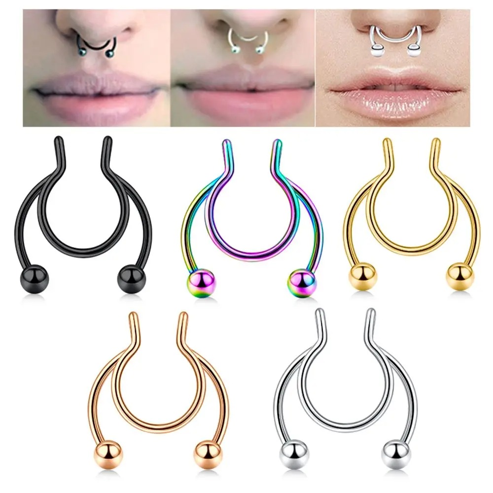 2pcs Stainless Steel Fake Sept - Body Jewelry Nose Studs reseña y precio