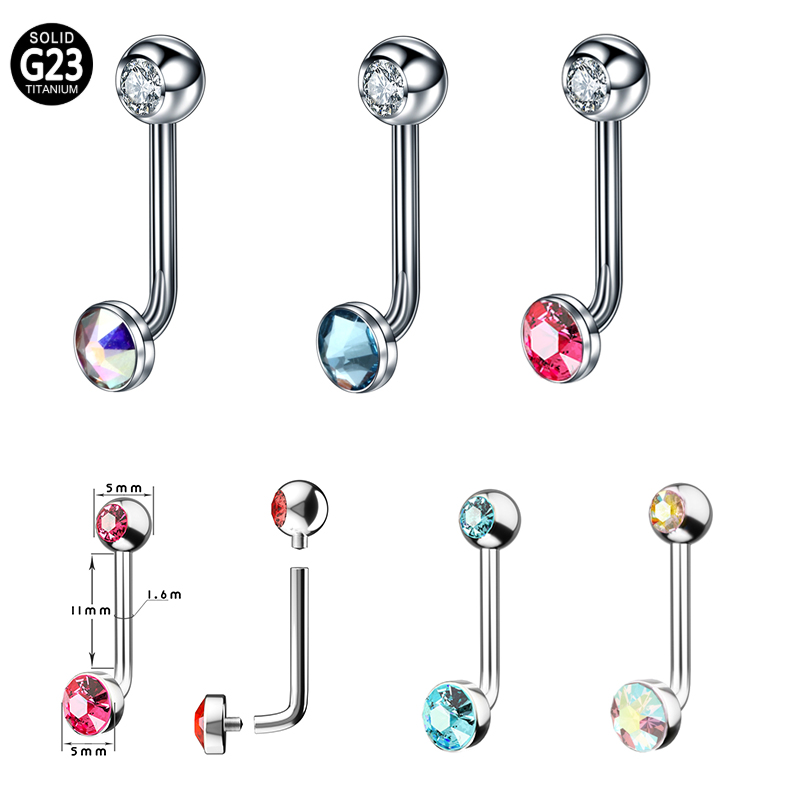 1PC F136 Titanium 14G CZ Gem P - Body Jewelry Vch reseña y precio