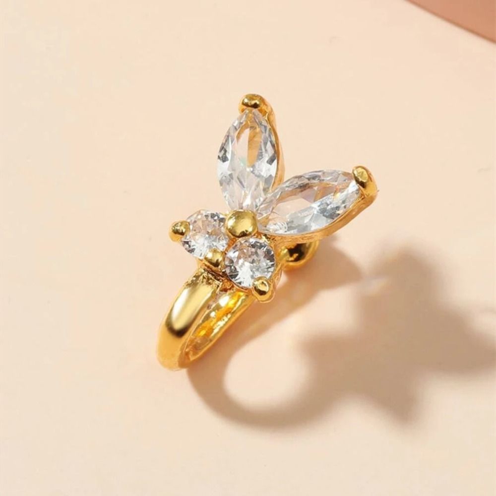 Rhinestone Butterfly Nose Ring - Body Jewelry Ear reseña y precio