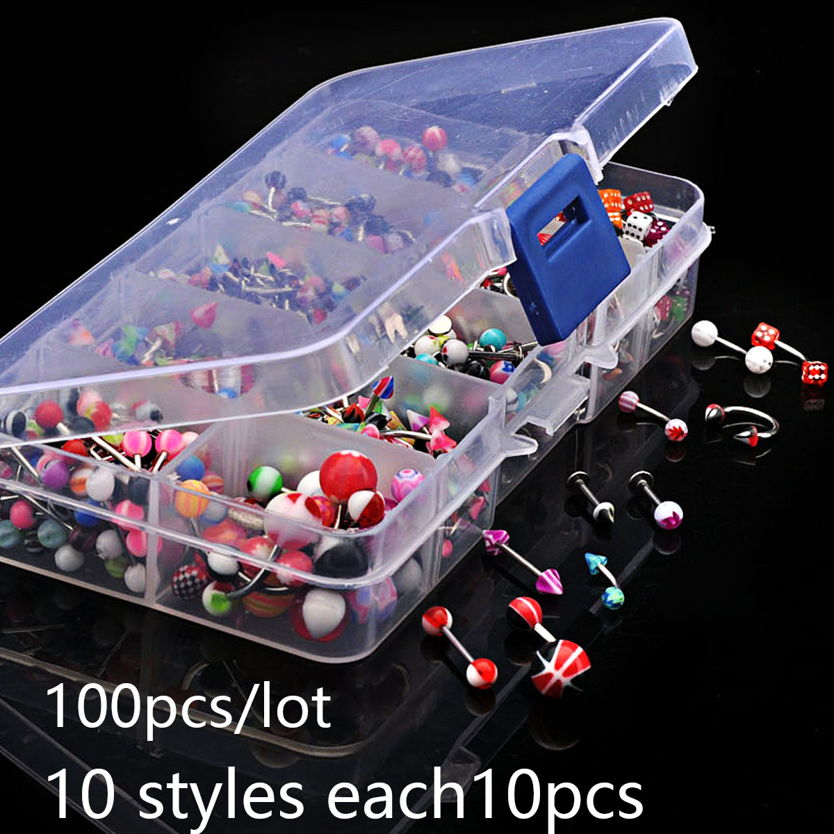45/80/110Pcs Mix Styles Stainl - Body Jewelry Display Case reseña y precio