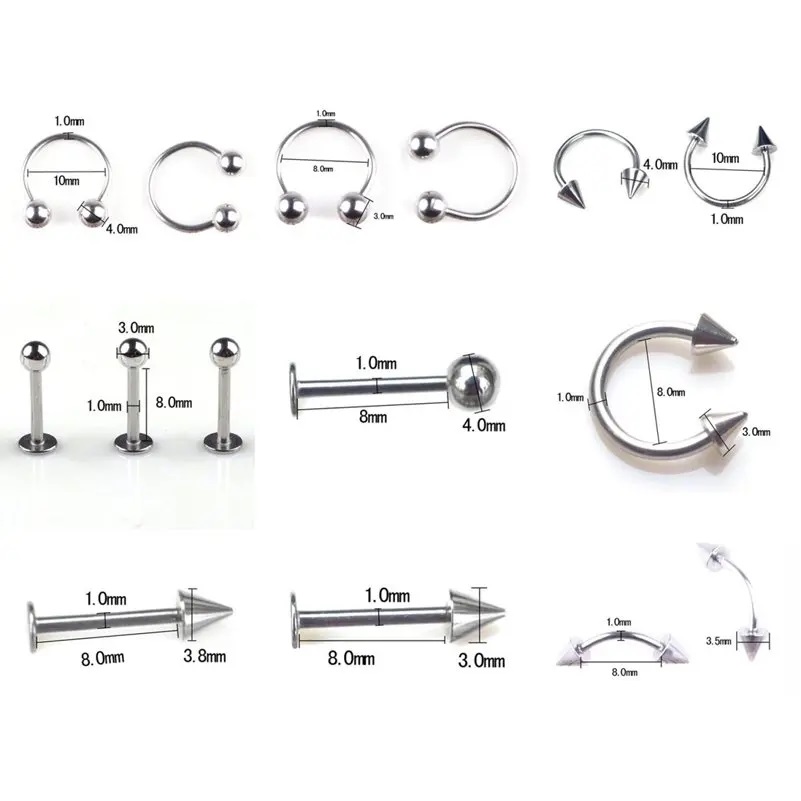 45/80/110Pcs Mix Styles Stainl - Body Jewelry Display Case reseña y precio
