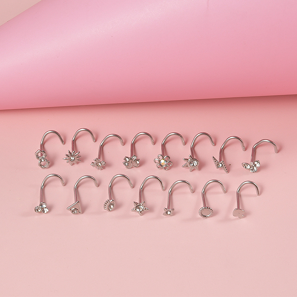 1-15PCS Stainless Steel Nose S - Body Jewelry Etc reseña y precio