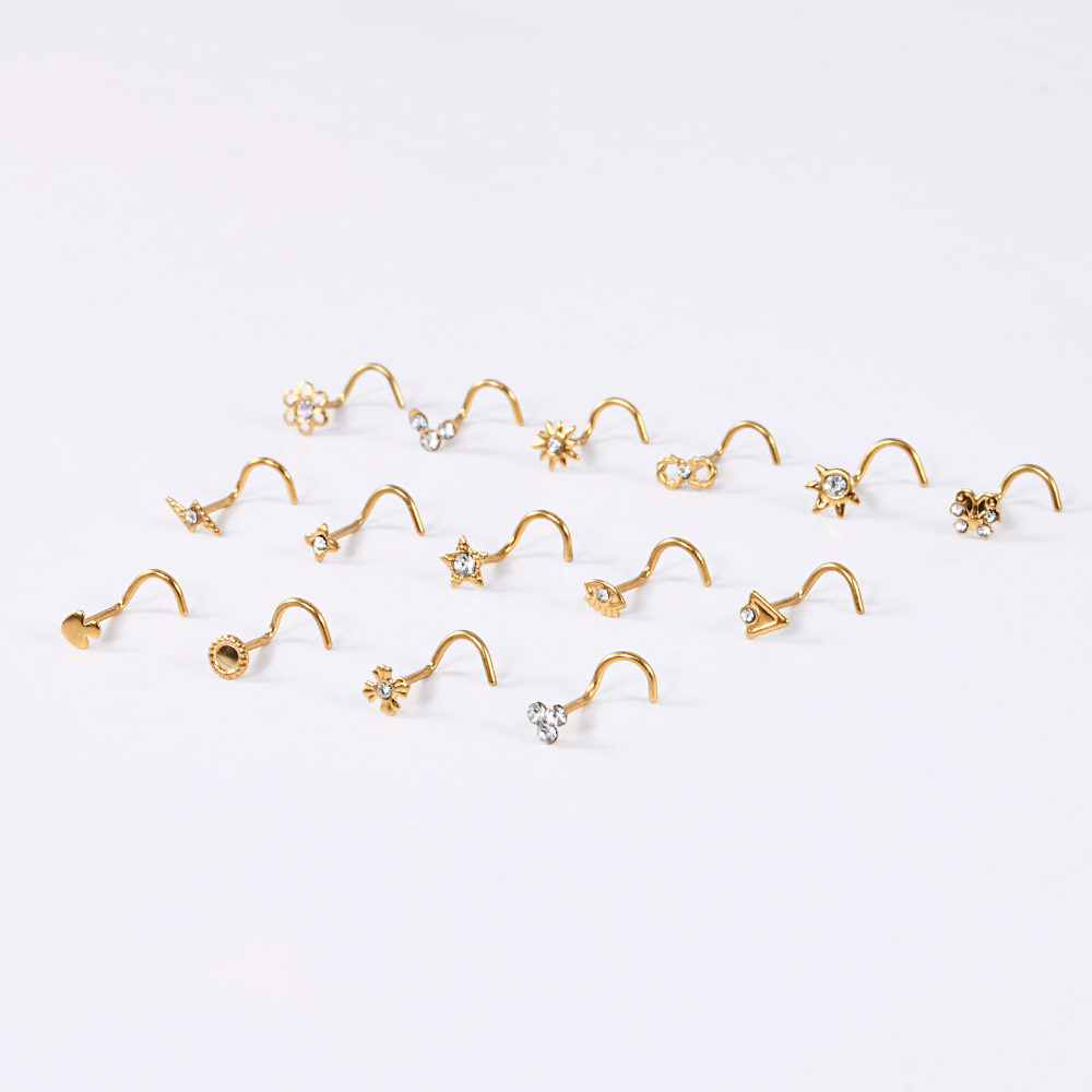 1-15PCS Stainless Steel Nose S - Body Jewelry Etc reseña y precio