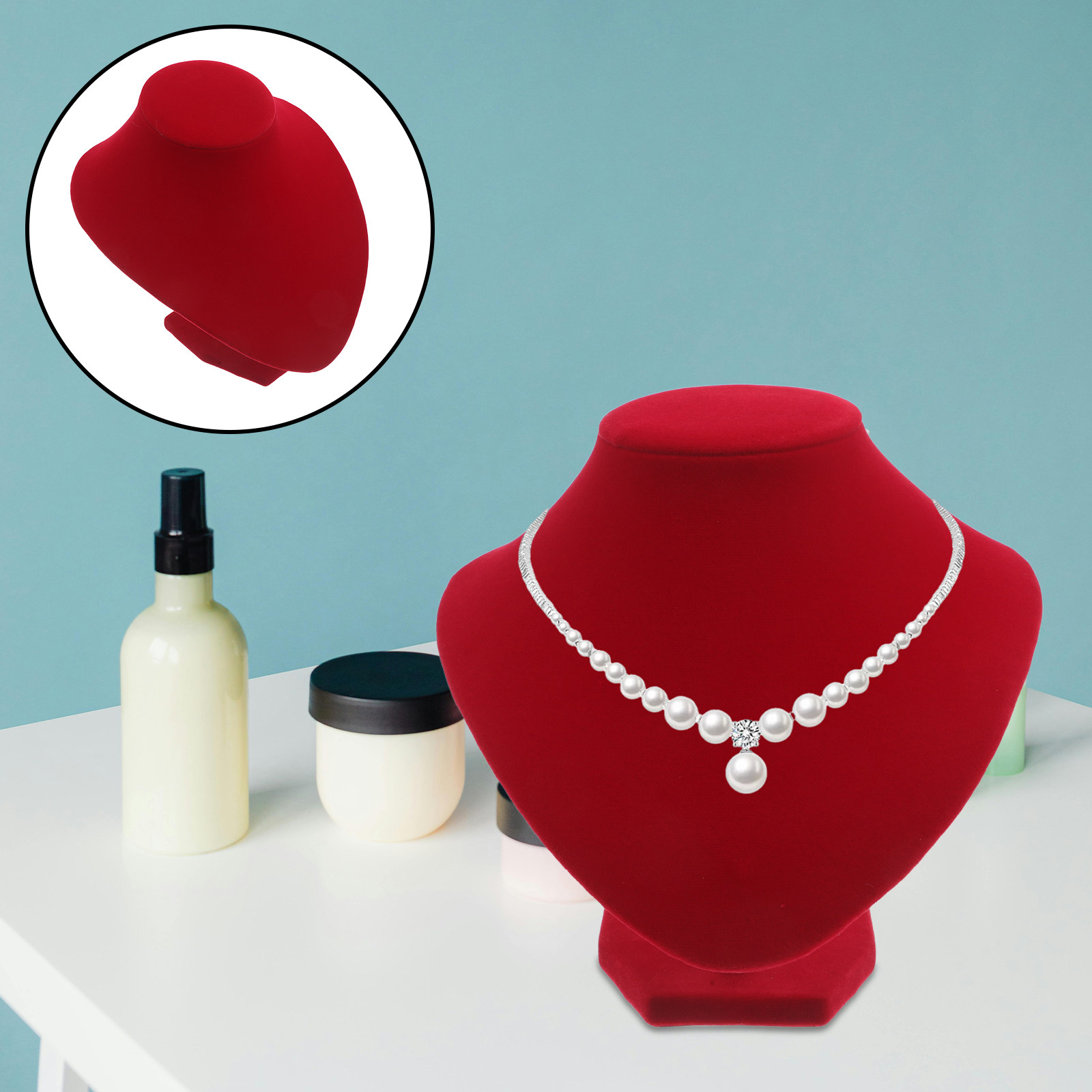 Red Necklace Display Bust Stan - Body Jewelry Shop reseña y precio