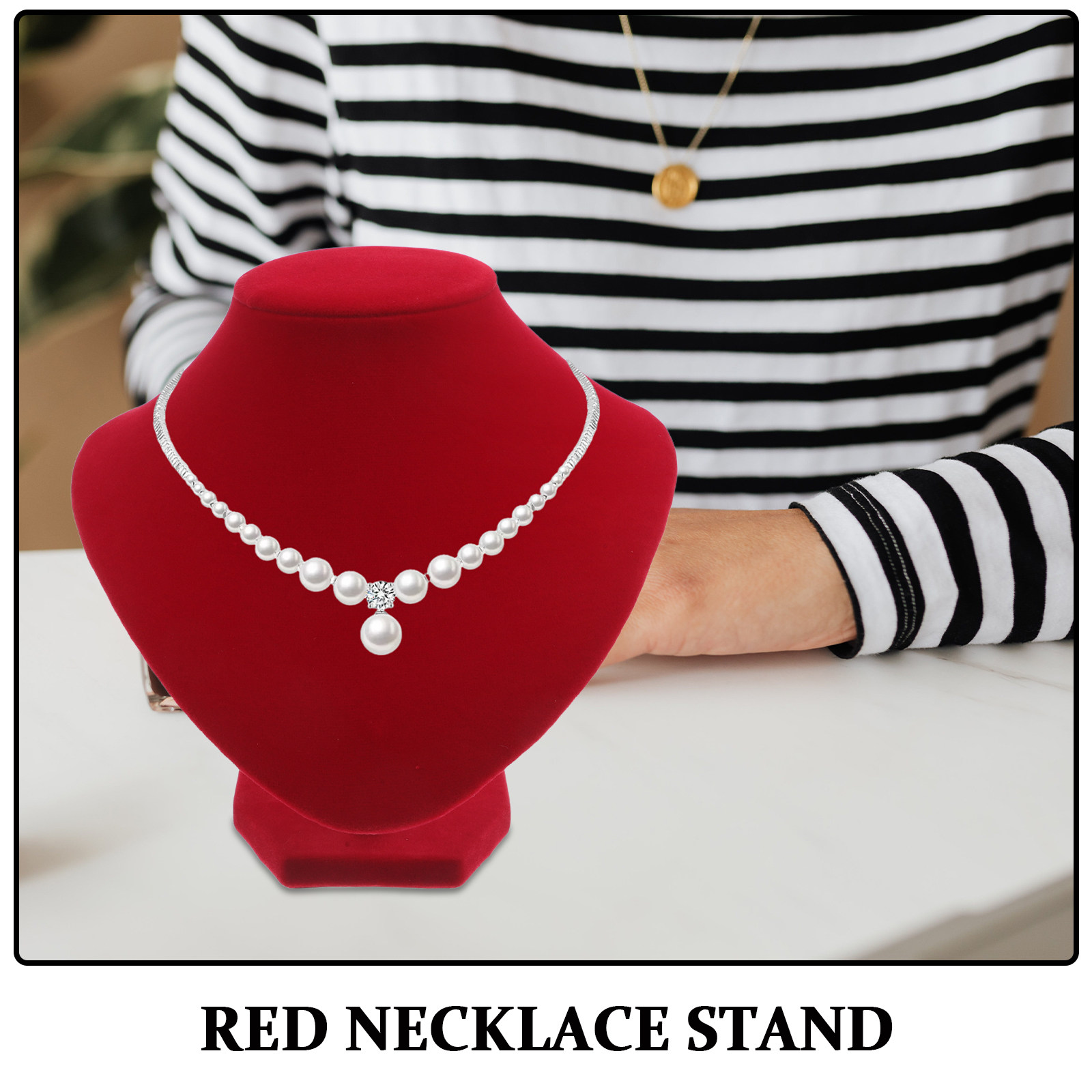 Red Necklace Display Bust Stan - Body Jewelry Shop reseña y precio