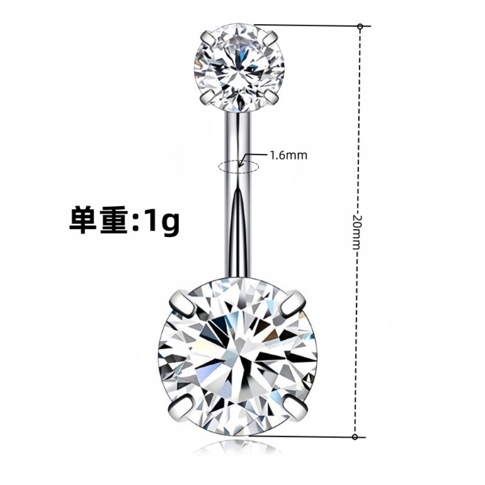Heart Round Double Head Zircon - Body Jewelry And Piercing reseña y precio