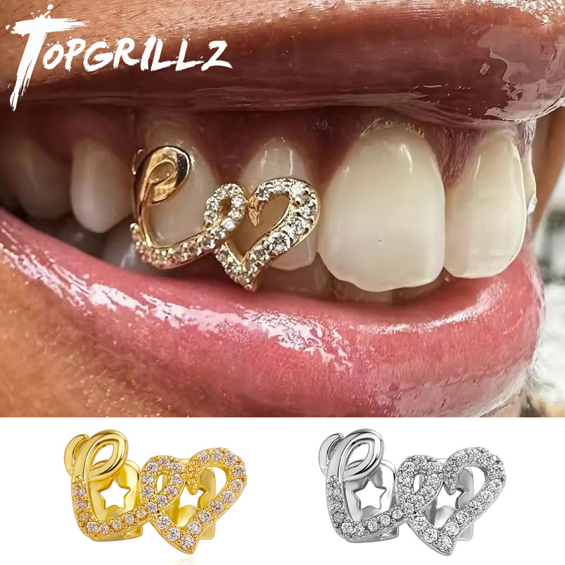 TOPGRILLZ Double Heart Teeth C - Body Jewelry For Men reseña y precio