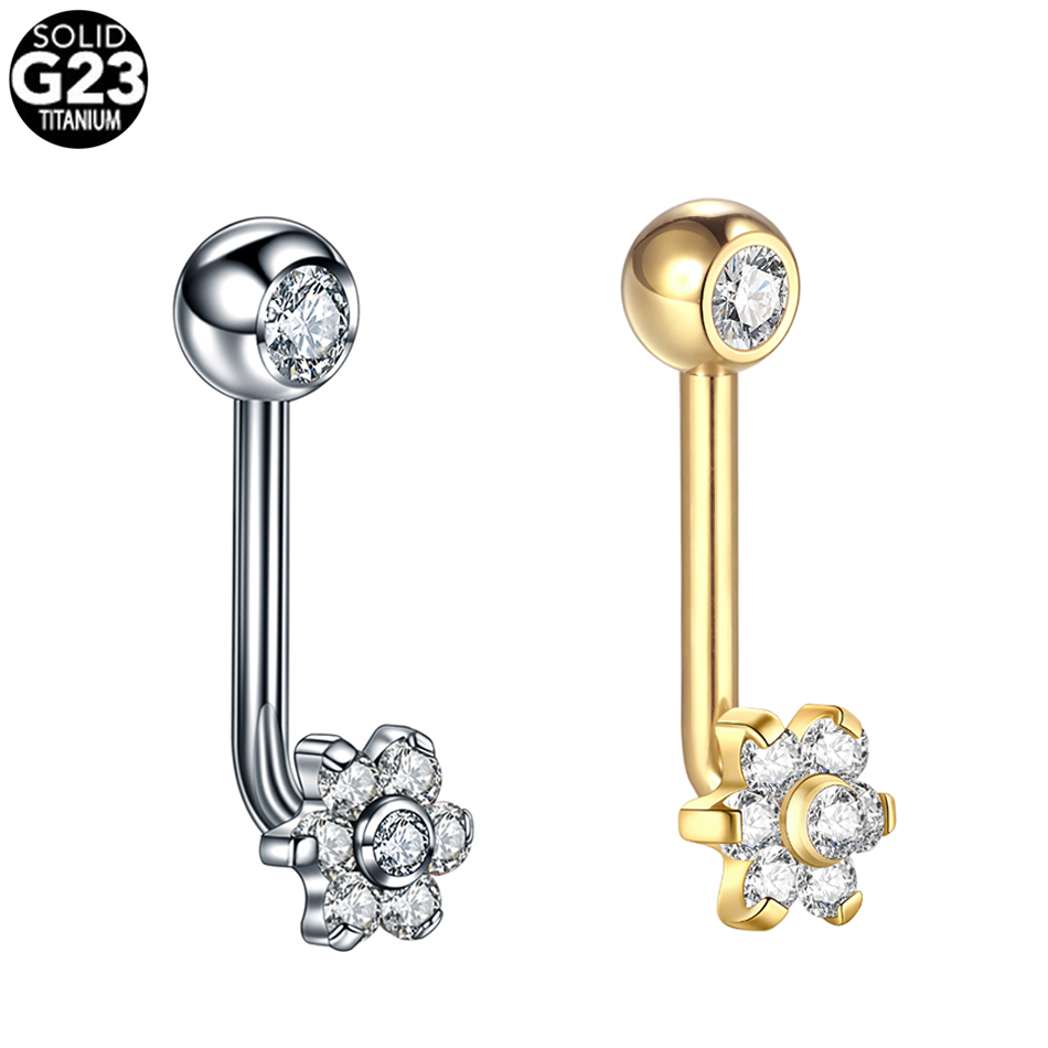 1pc 14G Titanium Flower Christ - Body Jewelry Vch reseña y precio