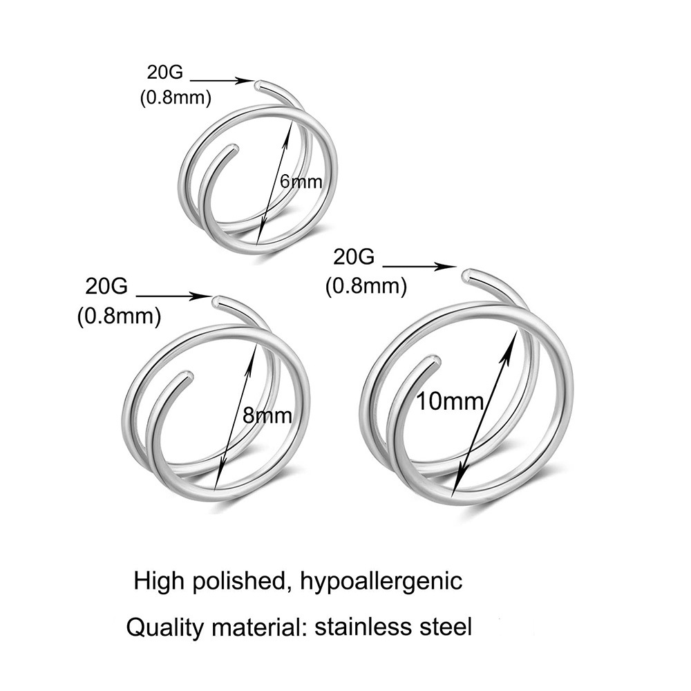 1PC Stainless Steel 316 Double - Body Jewelry Nose Studs reseña y precio