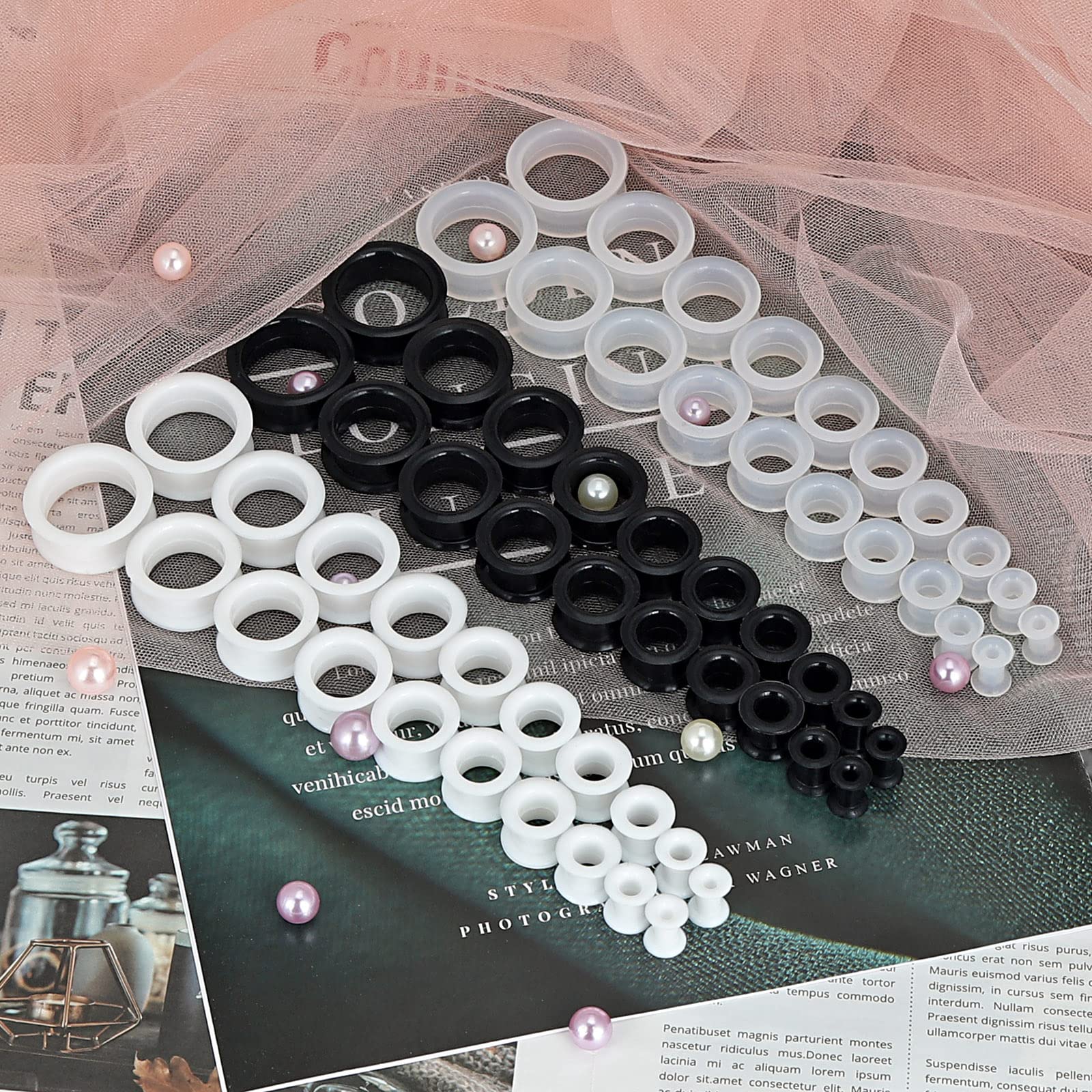 2PCS-6PCS Black Clear White Th - Body Jewelry Gauges reseña y precio