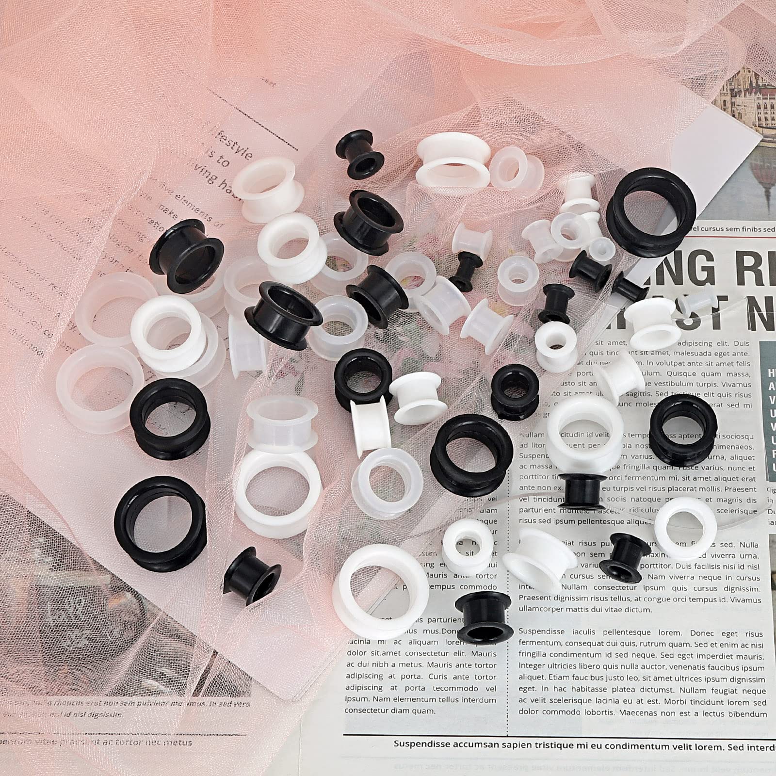 2PCS-6PCS Black Clear White Th - Body Jewelry Gauges reseña y precio