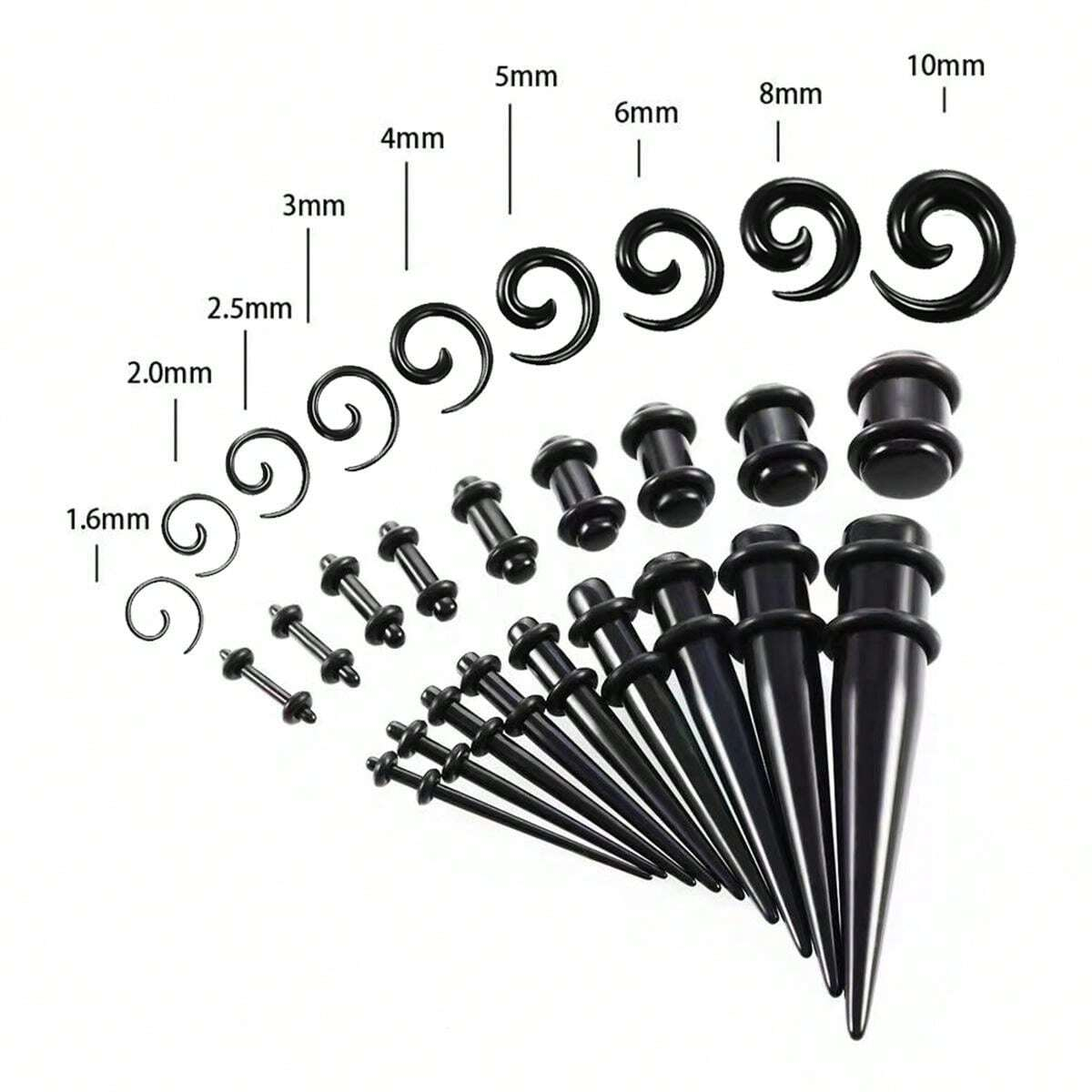 36pcs-54pcs 14G-00G Acrylic Ea - Body Jewelry Gauges reseña y precio