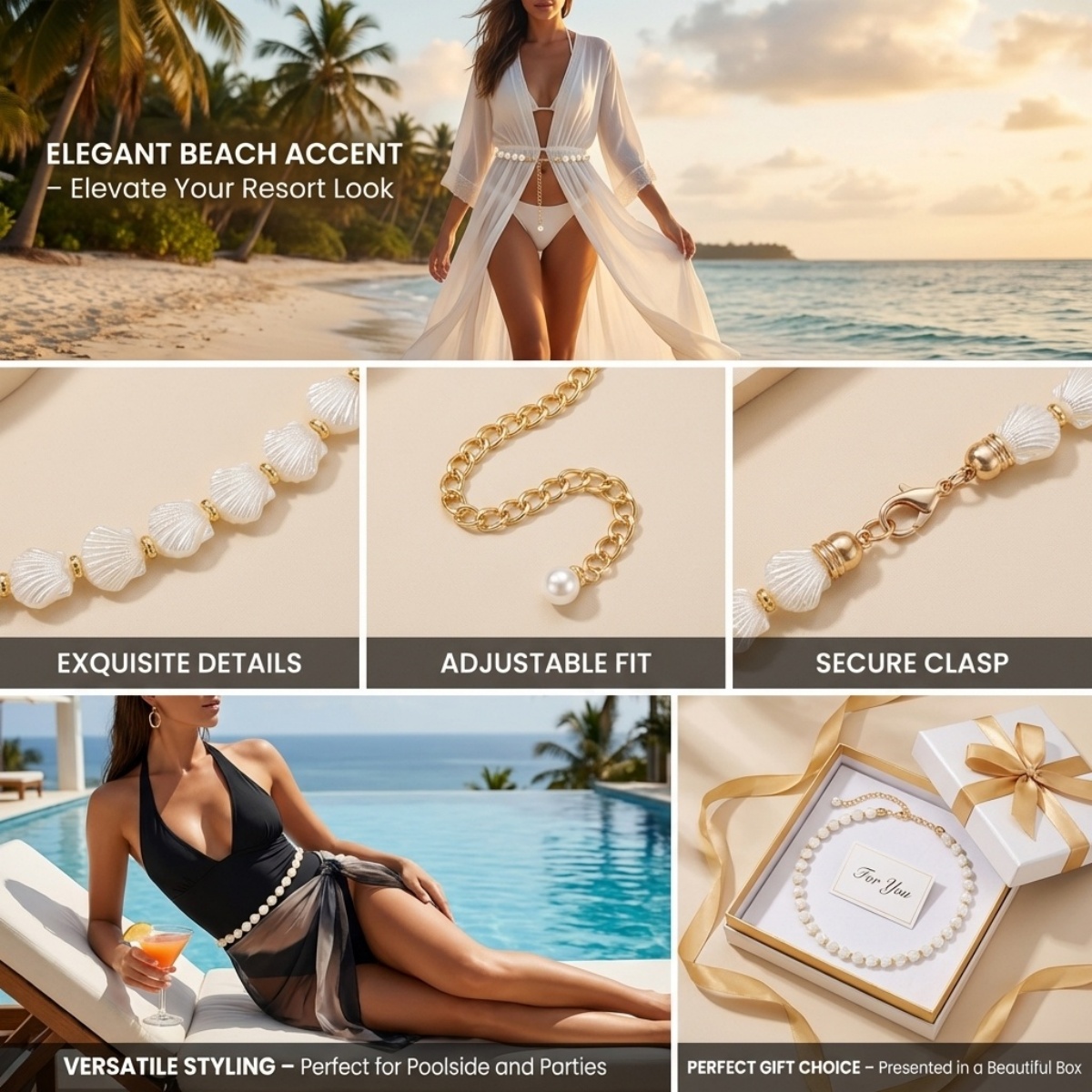 Summer Ocean Beach Acrylic She - Body Jewelry For Men reseña y precio