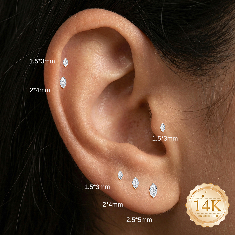 CANNER 1PC 14K Solid Gold Deli - Body Jewelry Ear reseña y precio