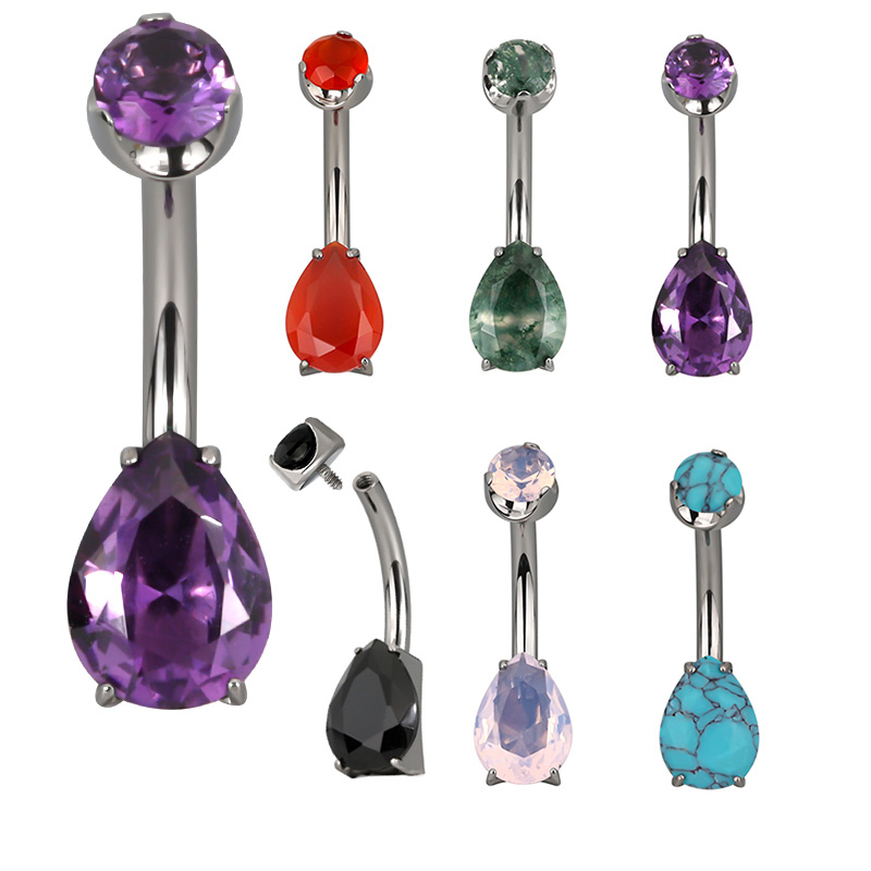 ASTM F136 Titanium PIERC Pear  - Nipple Bar Curved reseña y precio