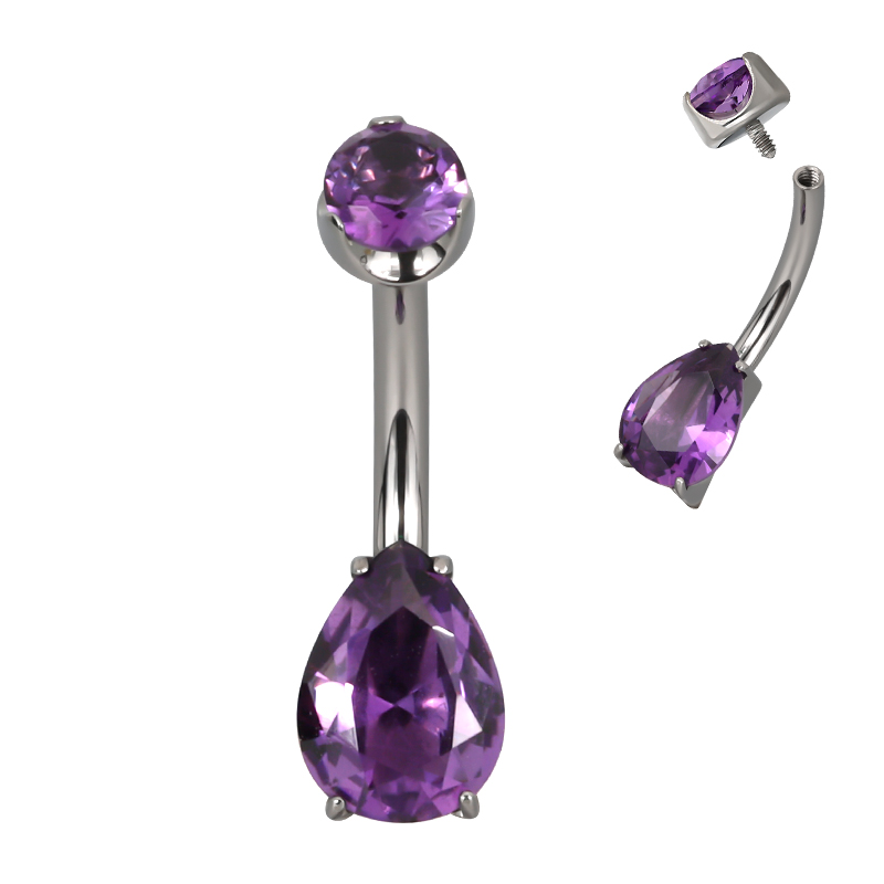 ASTM F136 Titanium PIERC Pear  - Nipple Bar Curved reseña y precio