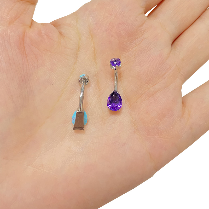 ASTM F136 Titanium PIERC Pear  - Nipple Bar Curved reseña y precio