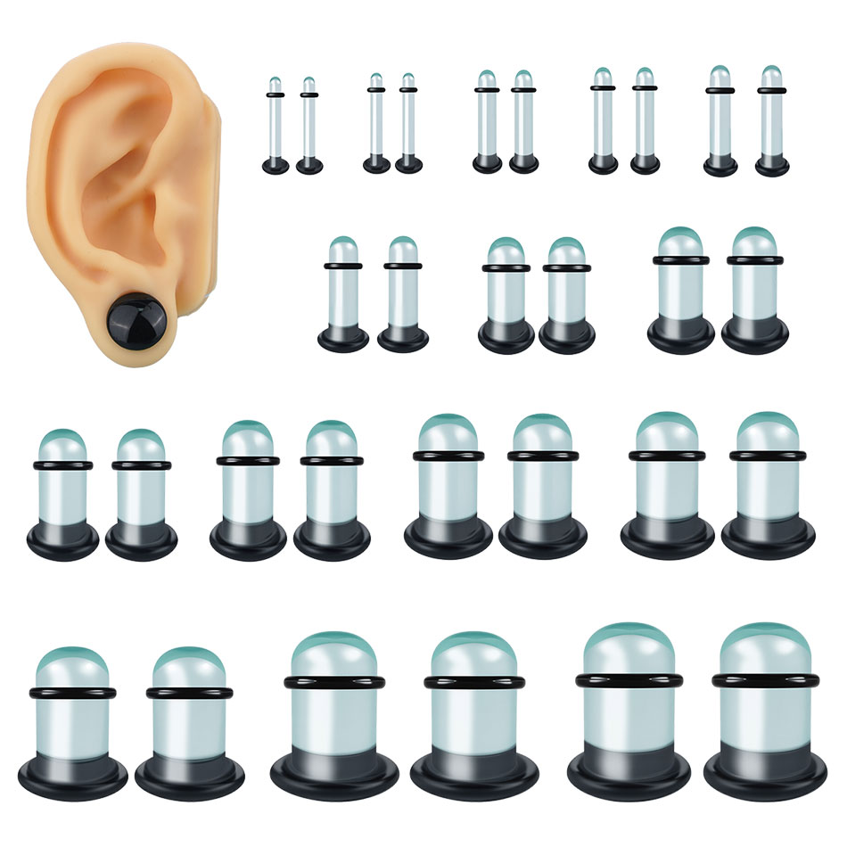 2pcs Glass Ear Gauges Stretchi - Body Jewelry Gauges reseña y precio