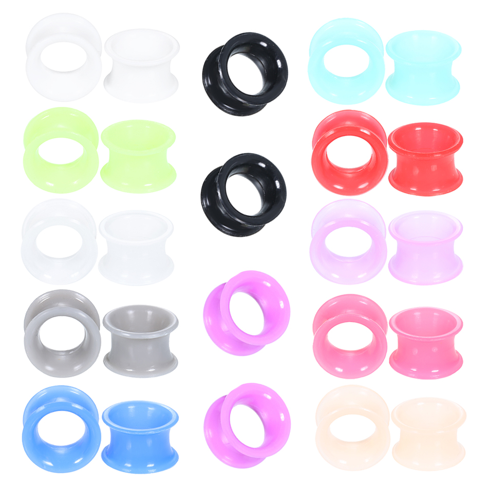 24Pcs Silicone High Double Fla - Body Jewelry Gauges reseña y precio