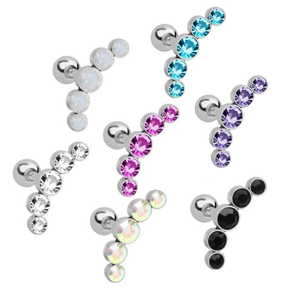 1Pcs Fashion 16G Crystal Gem O - Body Jewelry Ear reseña y precio
