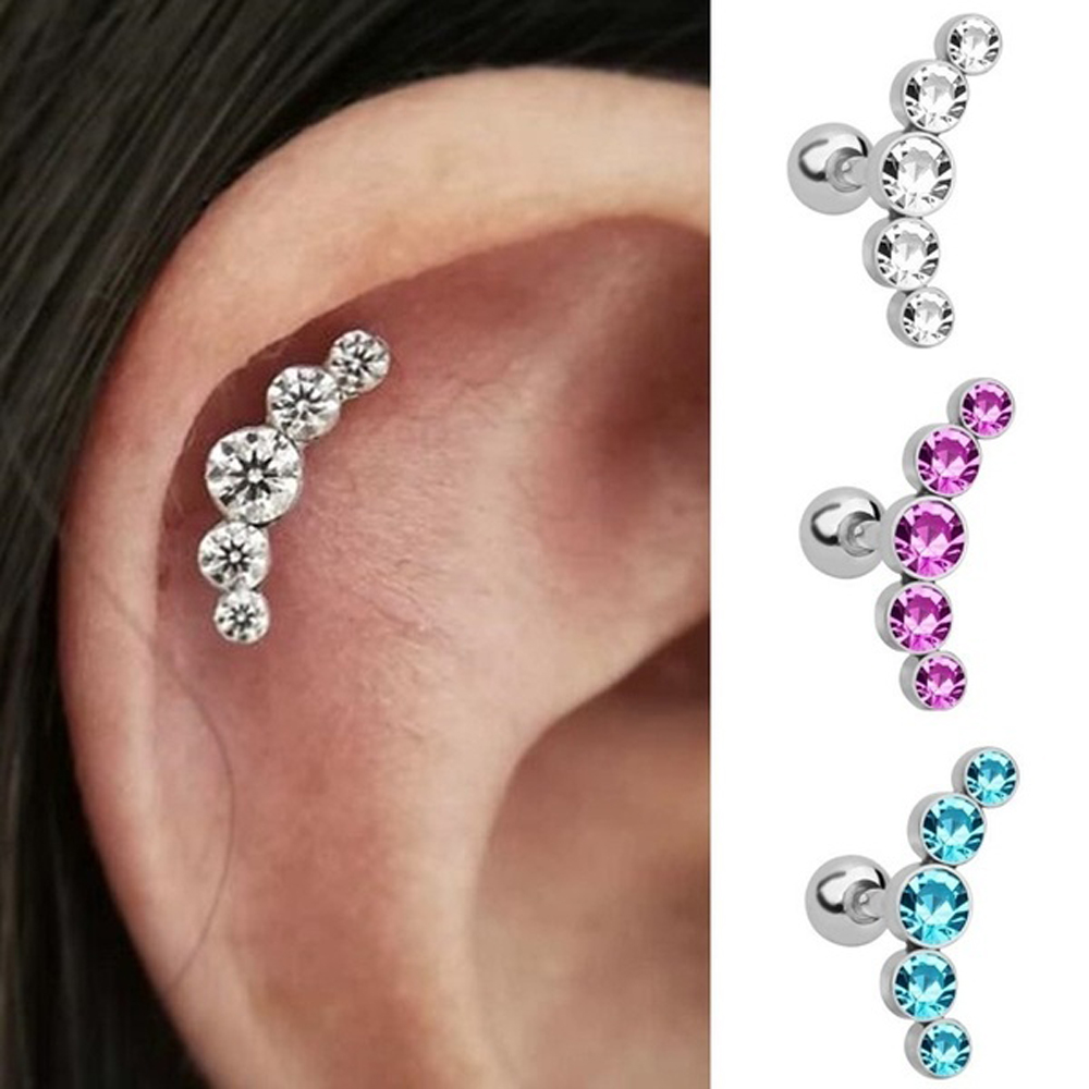 1Pcs Fashion 16G Crystal Gem O - Body Jewelry Ear reseña y precio