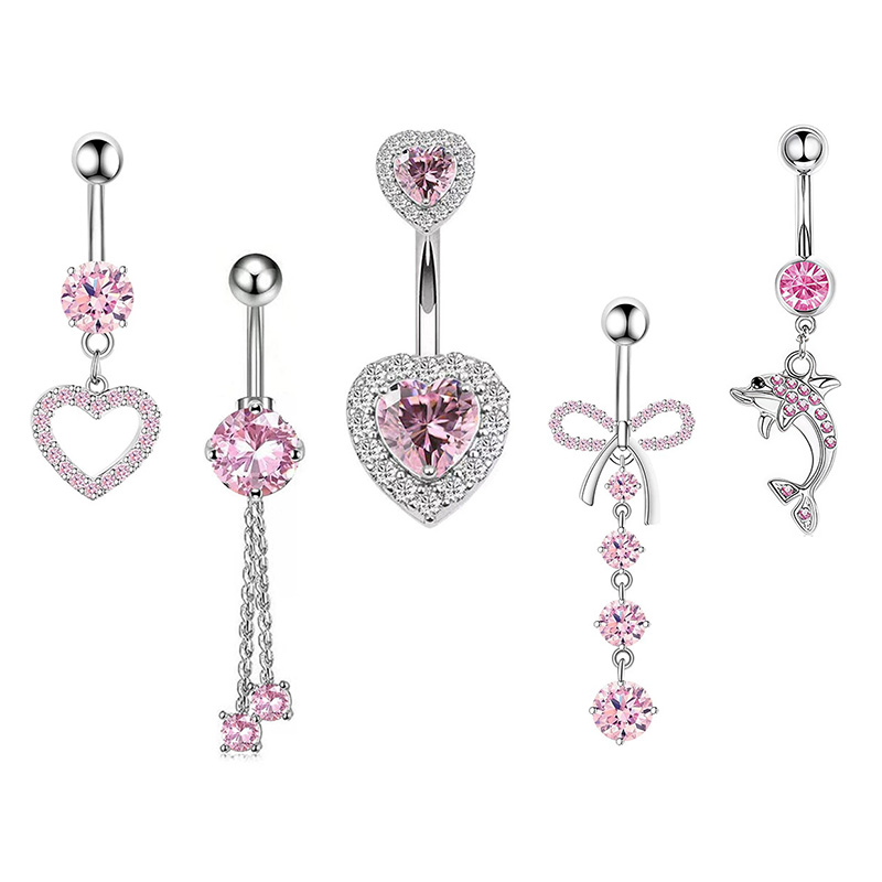 1PCS Pink Crown Belly Button R - Body Jewelry And Piercing reseña y precio