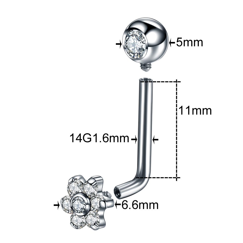 1PC Titanium Christina Vertica - Body Jewelry Vch reseña y precio