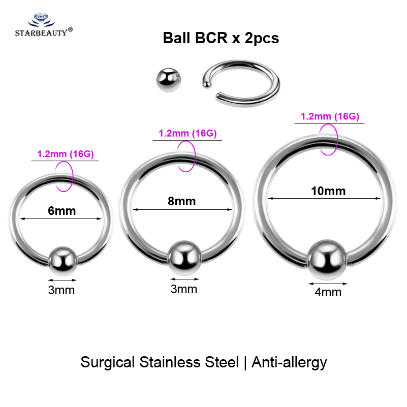 2pcs Multipurpose BCR Face Pie - Body Jewelry Vch reseña y precio