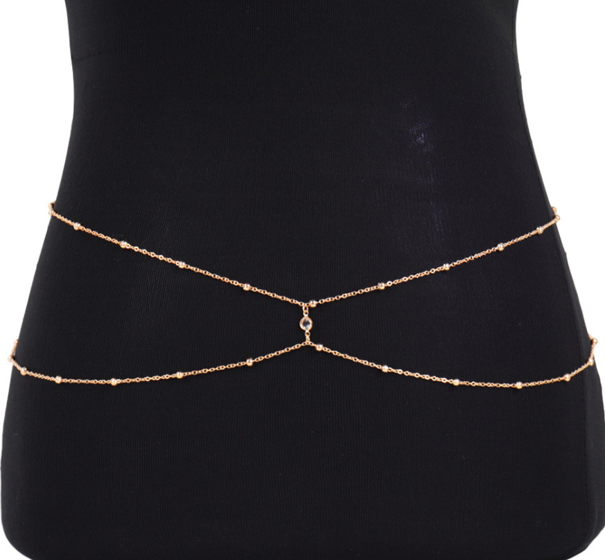 Clear Rhinestone Beaded Belly  - Body Jewelry Beach reseña y precio