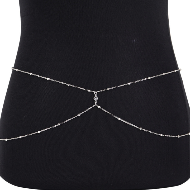 Clear Rhinestone Beaded Belly  - Body Jewelry Beach reseña y precio