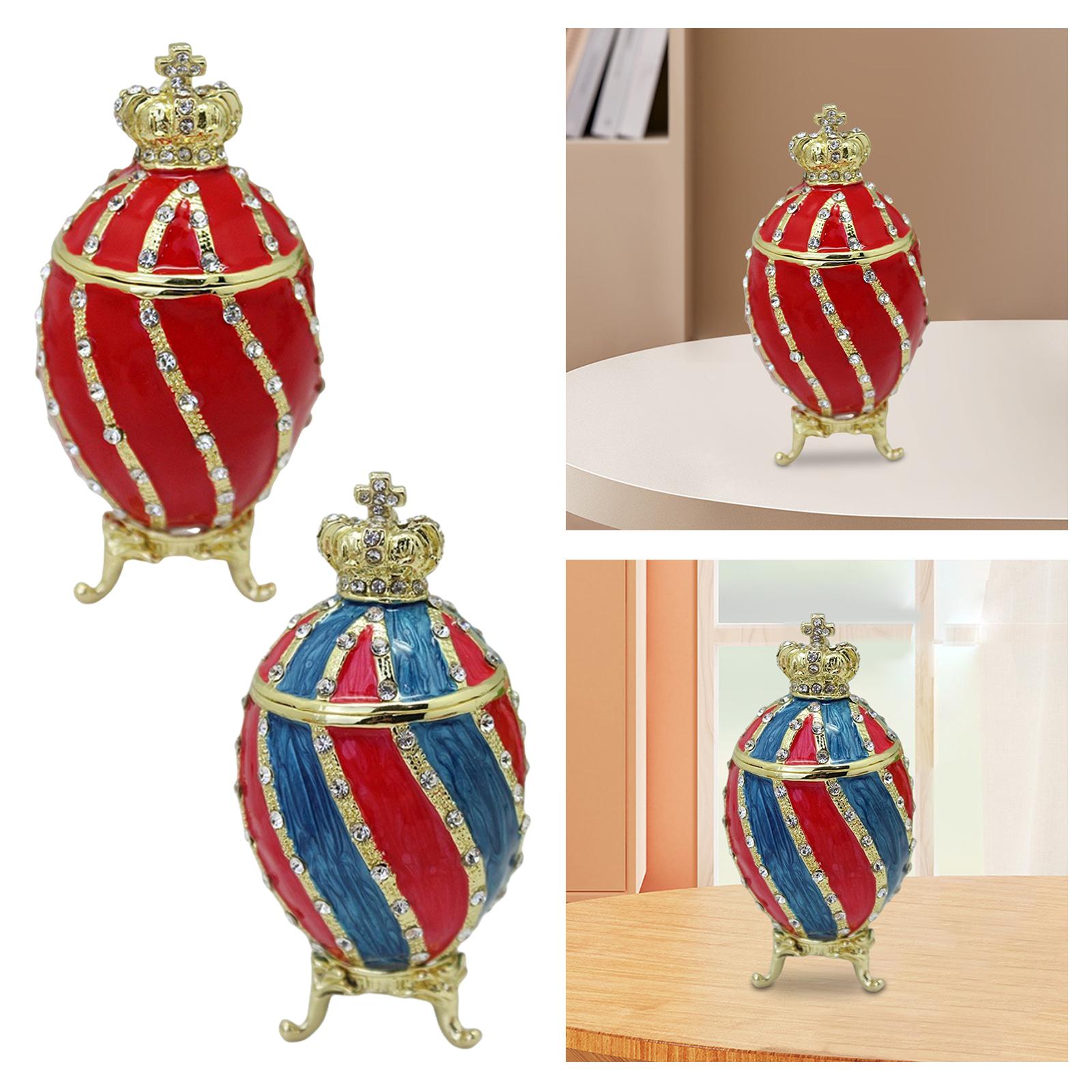 Faberge Egg Trinket Box Contai - Body Jewelry Display Case reseña y precio