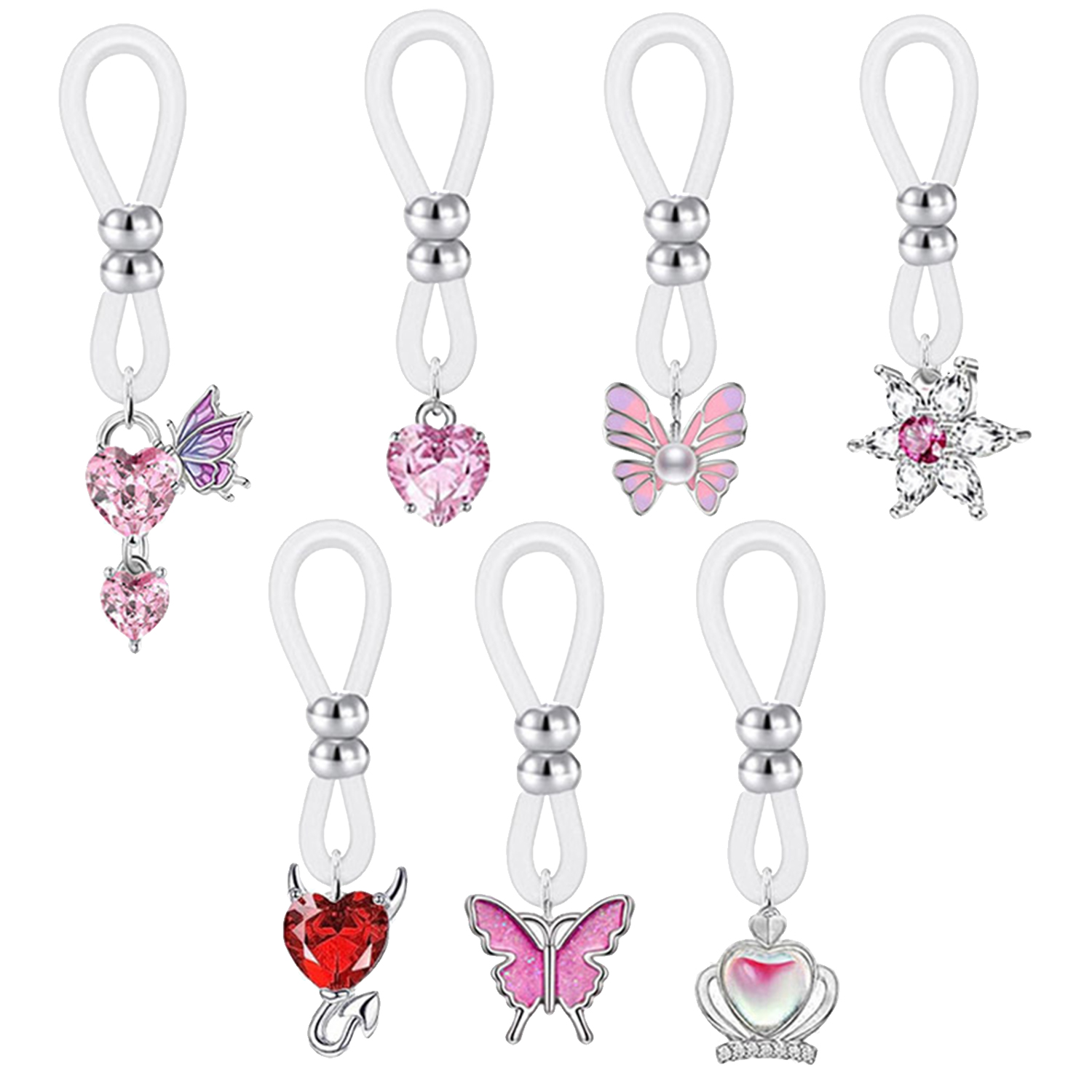 Alloy Silicone Butterfly Heart - Body Jewelry And Piercing reseña y precio